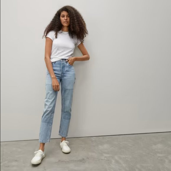 Everlane Size 32 90s Cheeky Jean in Patched Blue - Picture 1 of 6